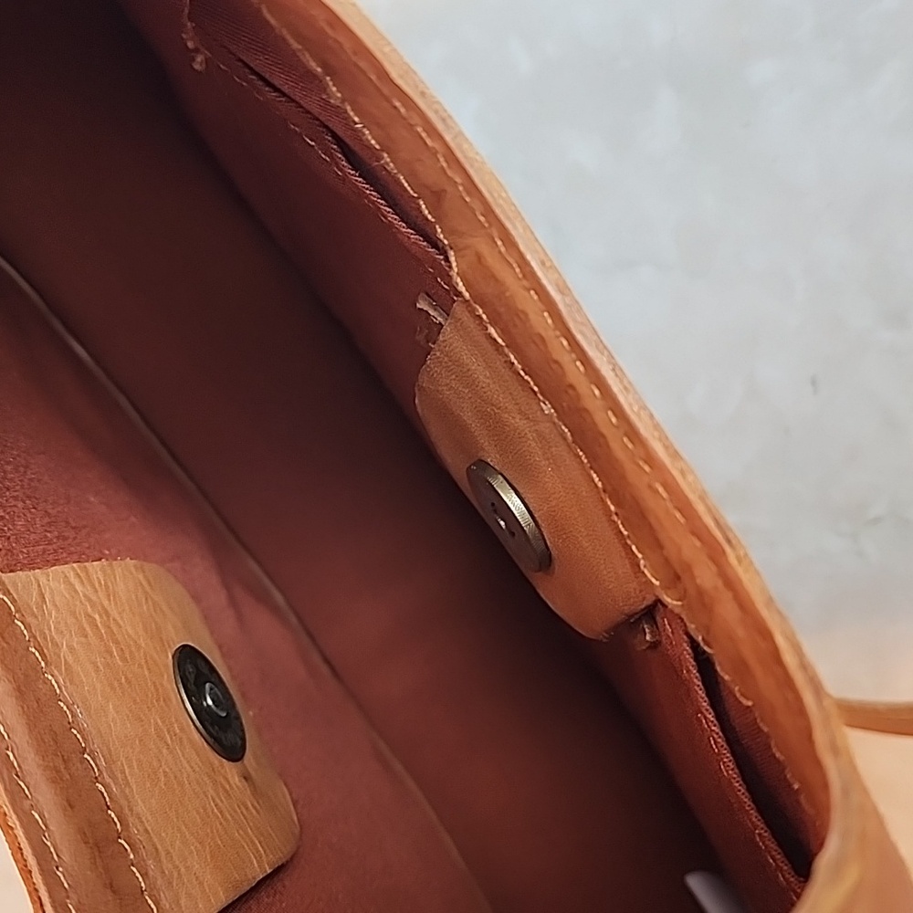 Street Level Ajeng Rattan Crossbody Brown Leather Handmade Woven Women's Bag - Picture 8 of 9